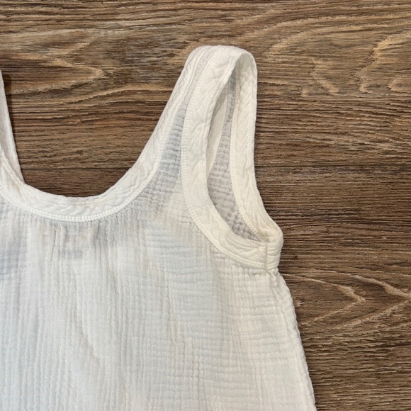 Faherty Organic Cotton Women's Size XS White Gauze Tank Top Relaxed Minimalist - Picture 11 of 14